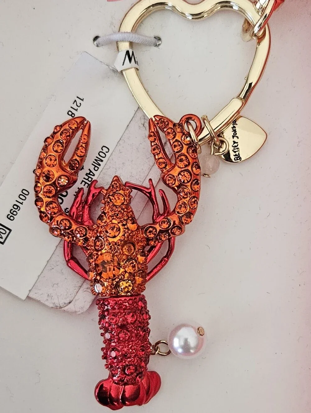 Betsey Johnson NWT Lobster Purse Charm & Keychain – Rhinestone Coastal Bag Charm